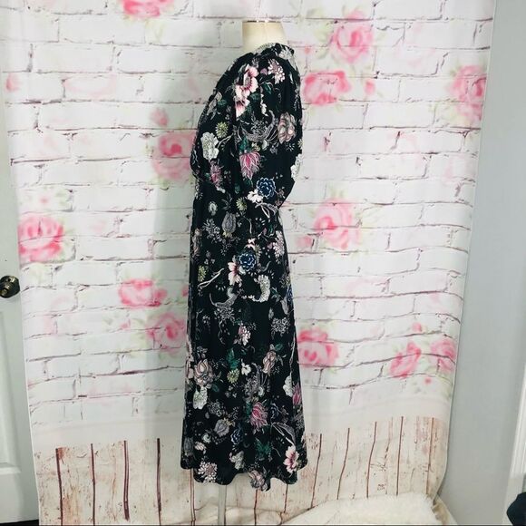 AFRM long sleeve floral open back midi dress - Picture 6 of 12